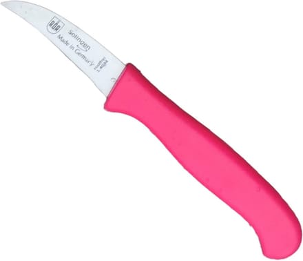 RÖR Solingen Schilmesje Krom / Gebogen – Kunststof Handvat – RVS Lemmet – Neon Roze