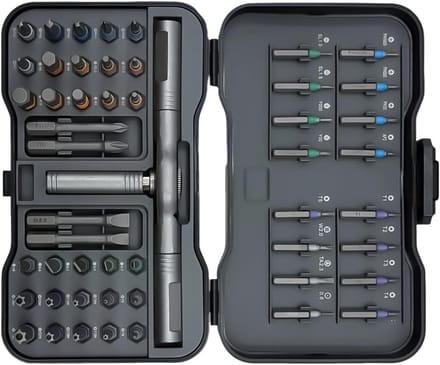 Schroevendraaier Set - Ratel Tool - Meubels Monteren - 50-in-1 Magnetisch - 16 cm Lengte - Grijs