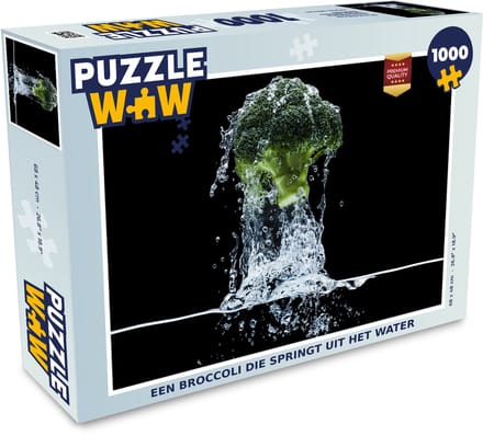 Puzzel Een broccoli die springt uit het water - Legpuzzel - Puzzel 1000 stukjes volwassenen