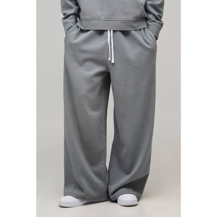 Essential Gewassen Extreme Wijde Pijpen Jogger | Washed Grey | Size 2XL