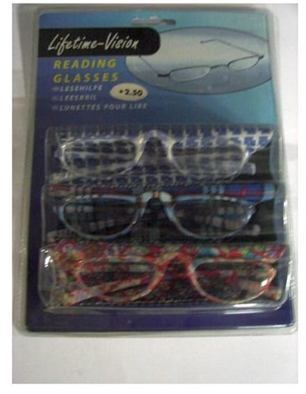 Lifetime leesbrillen set met etui multicolor voor volwassenen.
