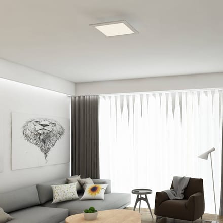 BRILONER PIATTO - Plafonnière - plafondlamp met bewegingssensor - ultraflat - LED lamp 12W - 1.300 Lumen - daglichtsensor - vierkant - wit - 29,5 cm