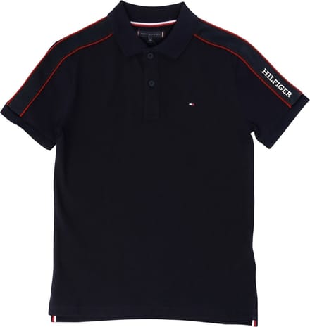 Tommy Hilfiger Kids Monotype Tape Polo - Boys - Blauw - 14 jaar