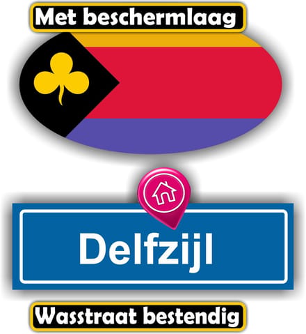 Jerma - Delfzijl - Auto - Sticker - set 2 - Ovaal 13x7 cm - rechthoek 13x6 cm - Zelfklevend - Vinyl