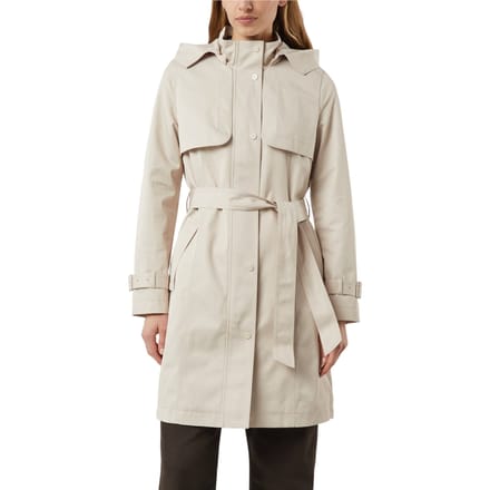 comma - female - Katoenen trenchcoat met afneembare capuchon en bindceintuur