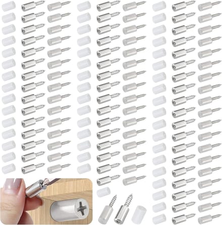 Zelftappende Schroeven - Kast Planksteunen - Meubel Reparatie - Antislip Hoes - 100 Stuks - Wit