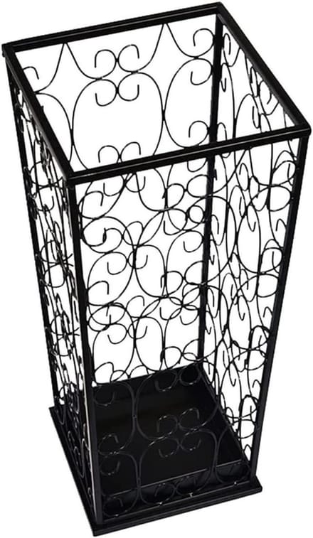 Paraplubak Metaal - Parapluhouder Standaard - Entree Organiseren - Modern Open Design - 25x53.5 cm - Zwart