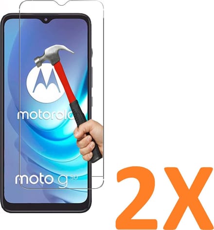 Screenprotector Glas - Tempered Glass Screen Protector Geschikt voor: Motorola Moto G50 - 2x