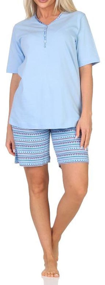 Normann dames pyjama shorty met korte mouwen in Ethnolook - Ook in oversizes