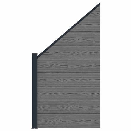 vidaXL - Hekset - 95 - x - 180 - cm - WPC - en - Aluminium - Grijs