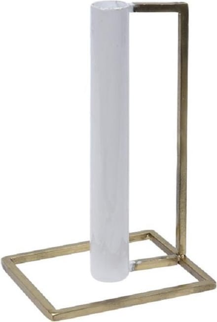 Kandelaar goud-wit 20 cm