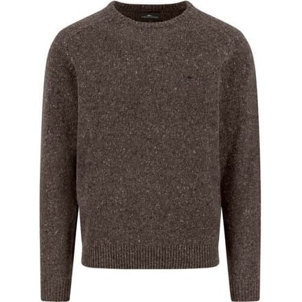 Fynch-Hatton Trui O-Neck Donegal Knit Dark Chocolate / male