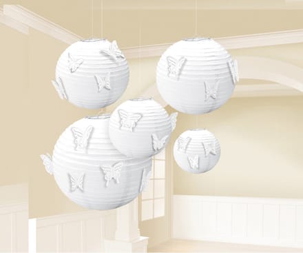 Lampion met vlinders (5st)