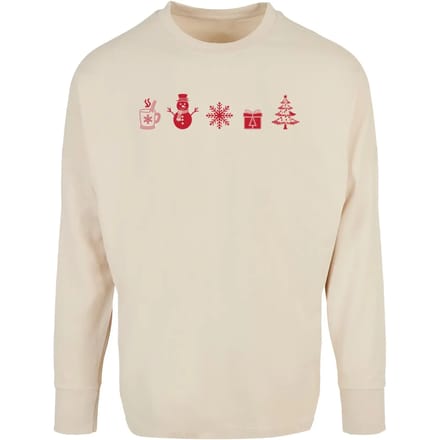 Merchcode - Christmas Elements Longsleeve shirt - M - Creme