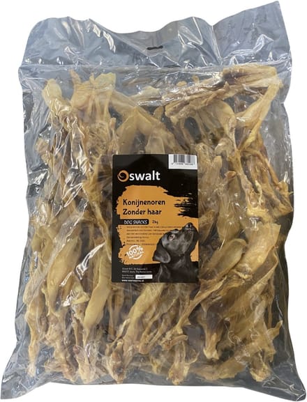 Oswalt Konijnen Oren - Zonder haar - Naturel - Hondensnack - 2KG