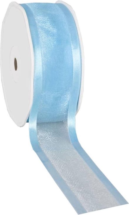 Satin edge Organzalint Turquoise – 38 mm × 25 m – Organza