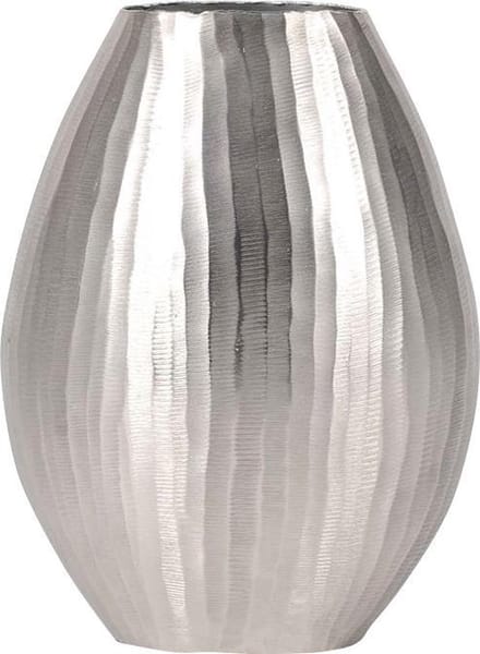 Rasteli Vaas Aluminium Ovaal Zilver L 29 B 18 cm H 39 cm‎‎
