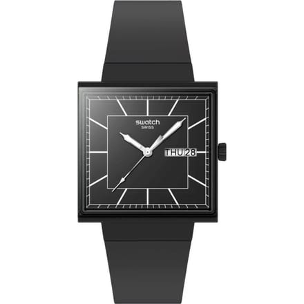 SWatch So34b701 What If Blackagain Publieke Urethaan Horloge SO34B701 gray