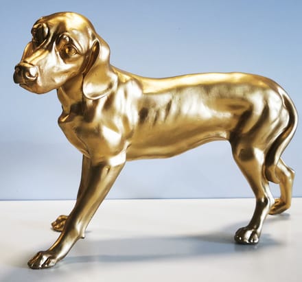 Pointer Hond beeld Goud - Luxe Decoratiebeeld Hond - Atletisch Pointer Model - 30 cm Lang