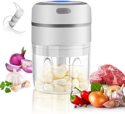 IMTEX Hakmolen elektrische - USB oplaadbal - Mini Portable Chopper - 250ml - wit