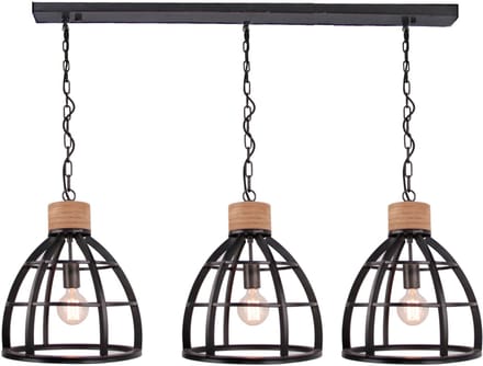Chericoni Aperto Hanglamp - 3 lichts - Ø34 cm - Houtaccenten