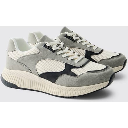 Runner Sneaker Met Contrasterende Mesh Panelen | Charcoal | Size 41