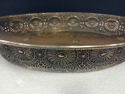 Dienblad - Oud Goud - Ovaal - 48x28x7cm - Metaal - Boltze.