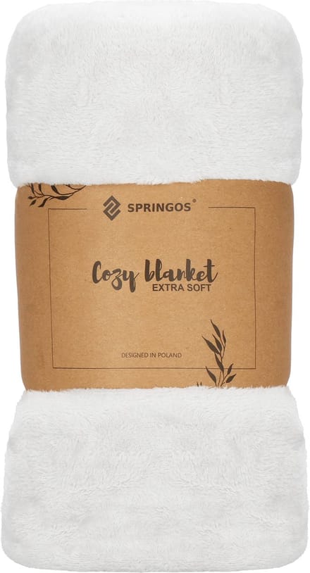Springos Deken Fleece 150 x 200 cm Lichtgrijs - bank