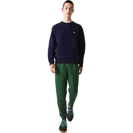 Lacoste Heren Sweatshirt met Geborduurd Logo Fleece Crew Hals (Marine)