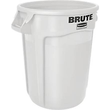 Rubbermaid Brute-afvalbak, rond, Ø 495 x H 580 mm, 75 l, kunststof, wit