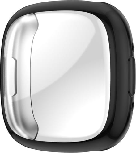 Screenprotector watch case - hoesje - geschikt voor Fitbit Versa 4 - zwart