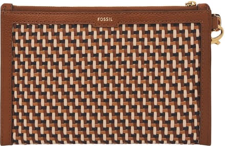 FOSSIL Polstas Utensil zak Gift Wristlet Multi Brown Veelkleurig