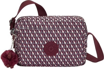 kipling schoudertas Basic Print Abanu Crossbody 3DK Wine wijnrood