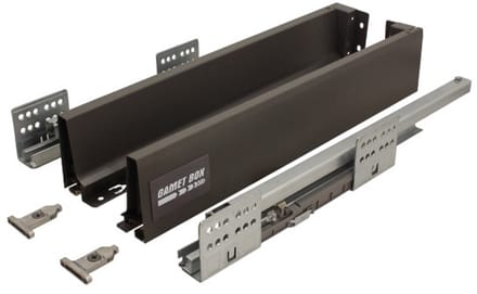 Gamet BOX2 Serie - Antraciet Lade - 500mm - Laag - Volledig Uittrekbaar