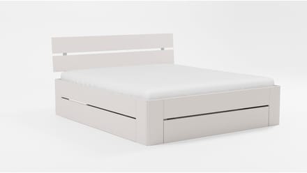 B Bright Bed Fresh 500 met hoofdbord en 3 opbergladen - 140 x 220 cm - wit