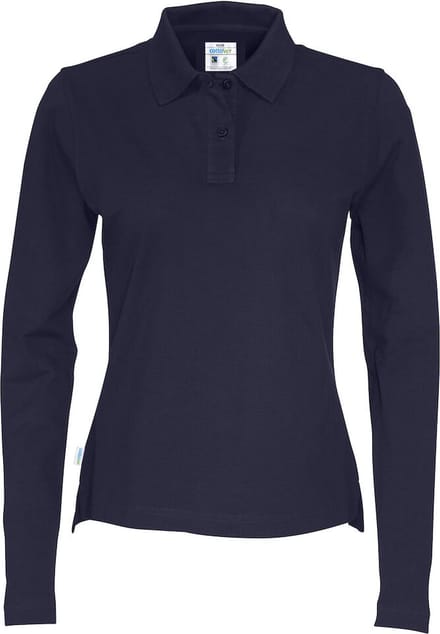 Cottover POLO PIQUE LONG SLEEVE LADY - GOTS GECERTIFICEERD 141017 - Marine - L