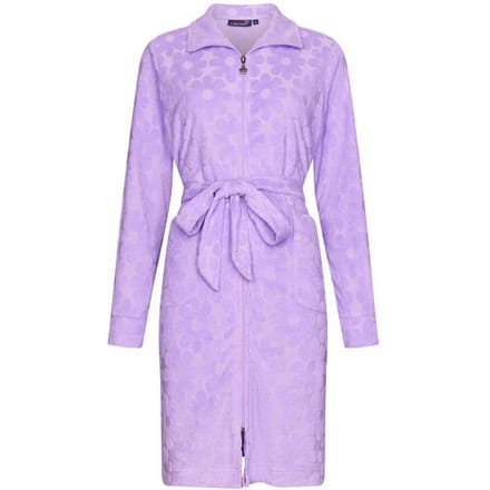 Paarse badstof badjas Rebelle met rits - Paars - Maat - S