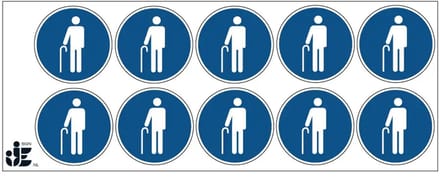 Ouderen prioriteit sticker | 5 cm - 10 stuks per vel