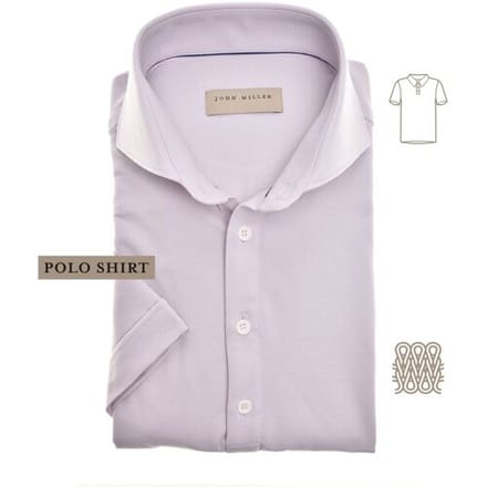 John Miller Polo Slim Solid Color Short Sleeve Tricot Pastel Lila / male