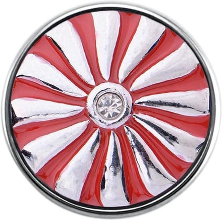 Quiges - Dames Click Button Drukknoop 18mm Bloem Rood - EBCM307