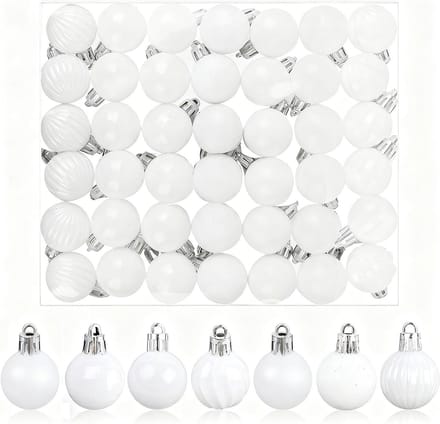 Kerstdecoratie: 30 Stuks Witte Kerstballen van 3 cm voor een Sfeervolle Versiering