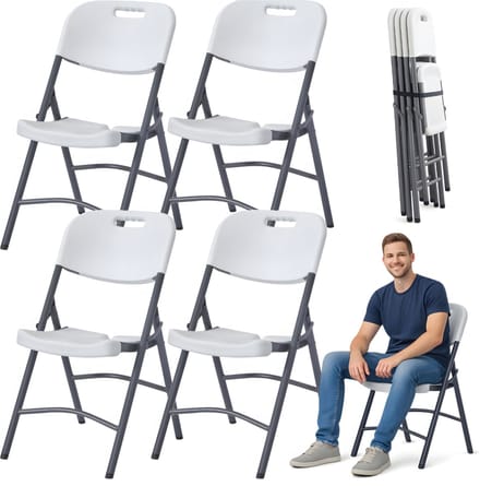 Set van 4 Opklapbare Stoelen – Tuinstoel – Cateringstoel – Premium – Wit