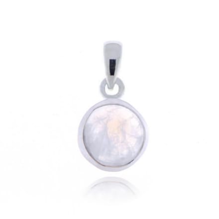 SilverGems Zilveren hanger met Regenboog Maansteen edelsteen