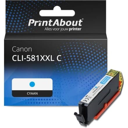 PrintAbout Inktcartridge CLI-581XXL C Cyaan Extra hoge capaciteit geschikt voor Canon