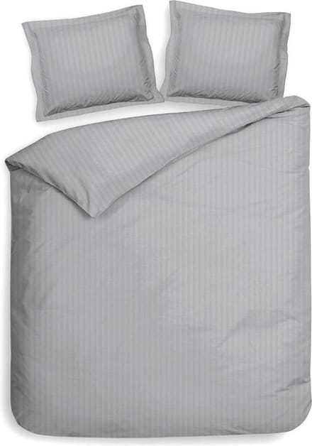 Heckett & Lane Uni Stripe Dekbedovertrek - Lits-jumeaux - 260x200/220 cm - Licht Grijs