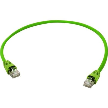 Telegärtner 100008002 RJ45 Netwerkkabel, patchkabel CAT 6 S/FTP 1.00 m Geel, Groen 1 stuk(s)