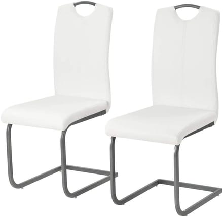 Dinerstoelen Set - Tuinstoelen - Buiten Zitten - Stevig Stalen Frame - 43 x 55 x 100 cm - Wit