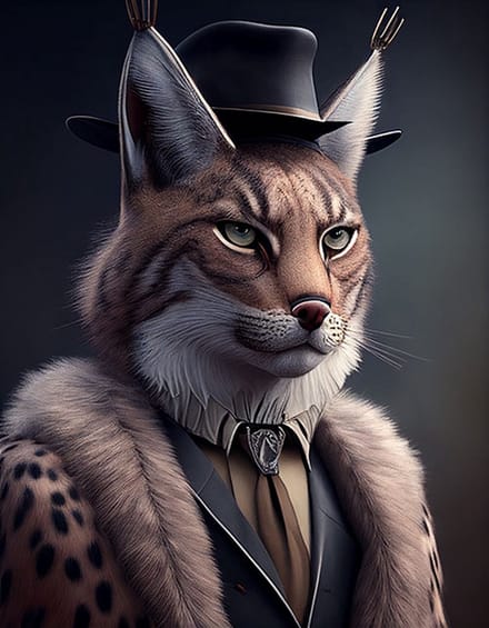 AI - Woondecoratie - Poster - Dieren - Kat - Pak - 34 - 30 x 40 cm