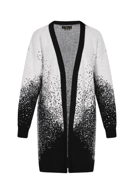 Faina Vest Dames wol wit zwart