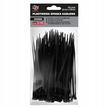 MA PROF. Kabelbinders Zwart 140x3,6mm - 100 Stuks